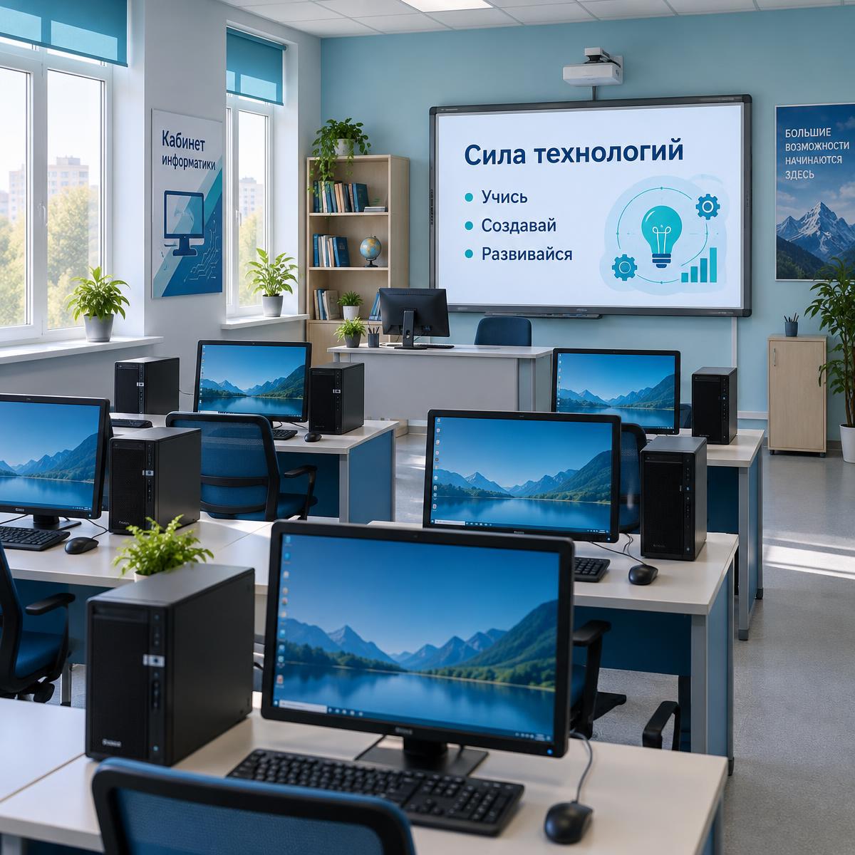 Компьютерный класс с интерактивной доской